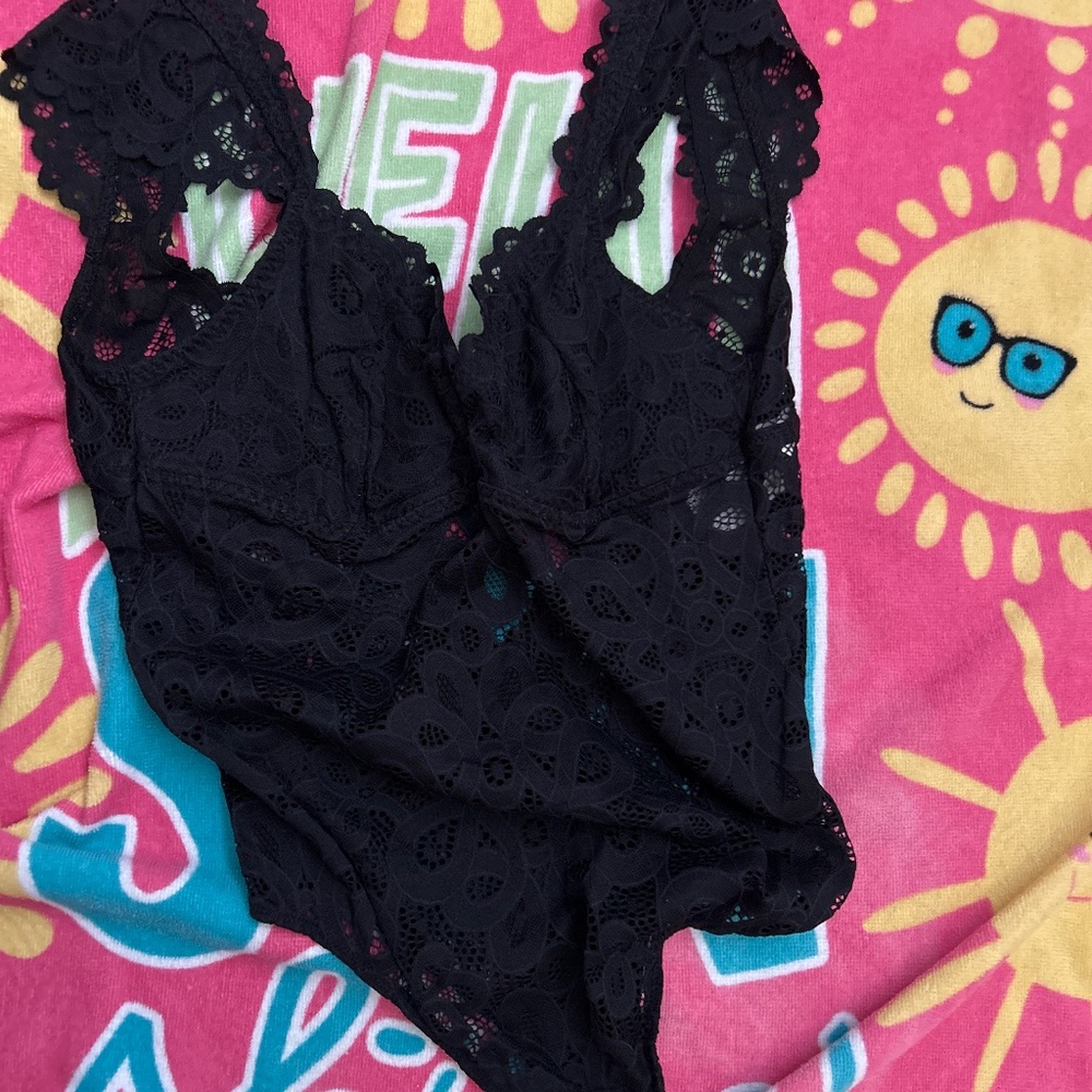 Black lace bodysuit
